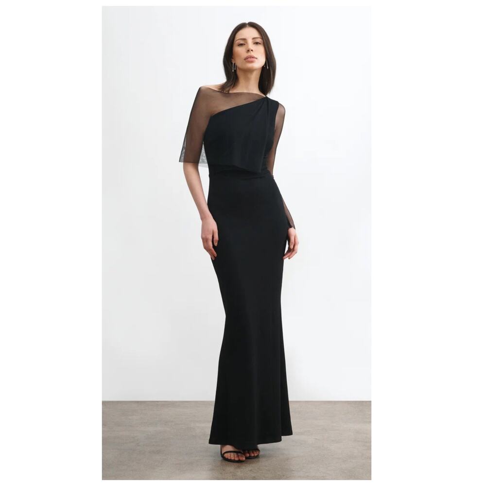 NEW Marcella Valeria European Ponte One-Shoulder Gown Size Small